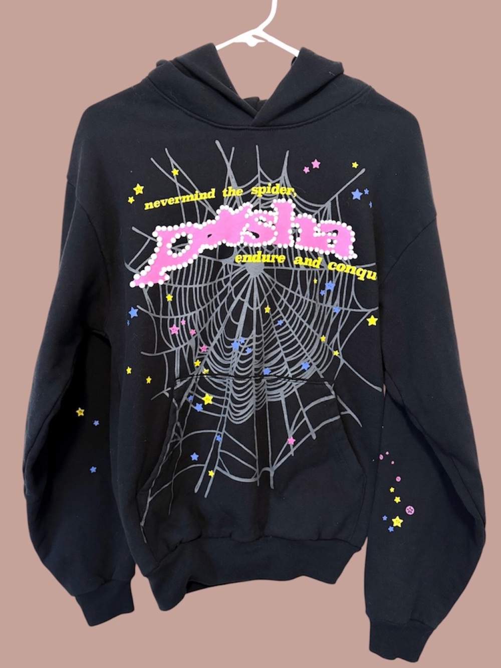 Sp5der P*NK Hoodie Black